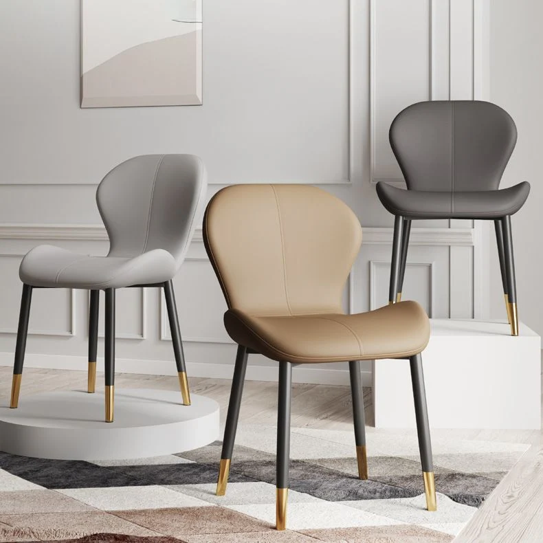 Sedia da pranzo moderna imbottita per interni Sedia laterale con schienale solido con finitura opaca Clearhalo