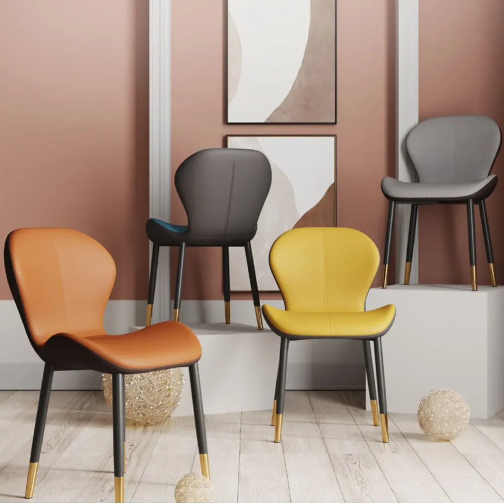 Sedia da pranzo moderna imbottita per interni Sedia laterale con schienale solido con finitura opaca Clearhalo