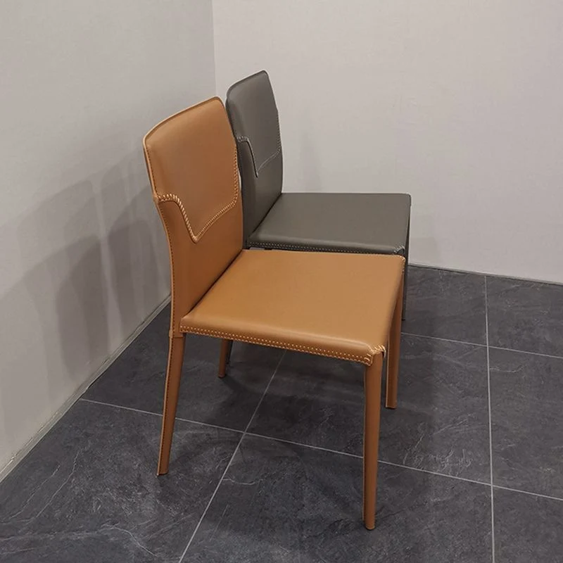 Sedia da pranzo moderna imbottita Sedia da pranzo da cucina ecopelle senza braccioli Clearhalo