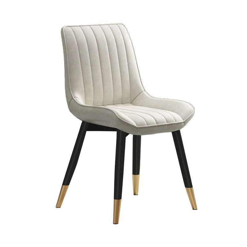 Sedia da pranzo moderna laterale Sedia Parsons curva pelle con finitura opaca Clearhalo