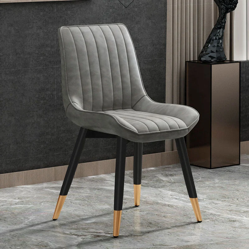Sedia da pranzo moderna laterale Sedia Parsons curva pelle con finitura opaca Clearhalo