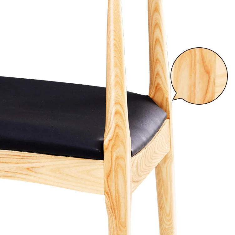 Sedia da pranzo moderna legno con schienale aperto e gambe noce Clearhalo