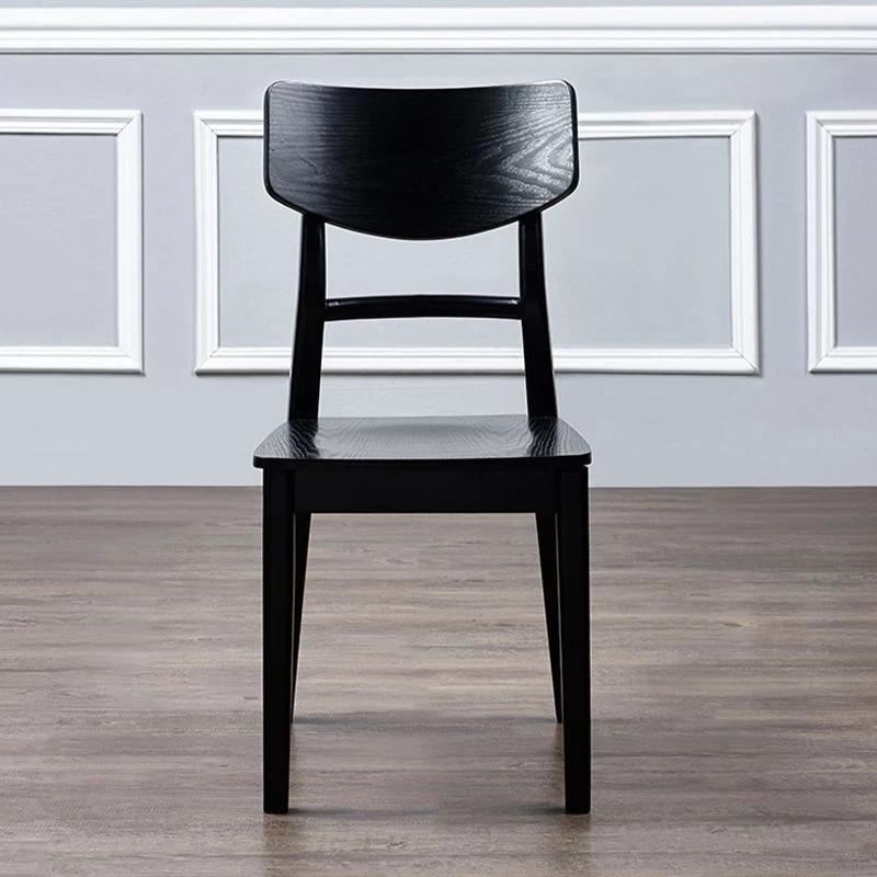 Sedia da pranzo moderna legno massello con sedia laterale nera per soggiorno Clearhalo