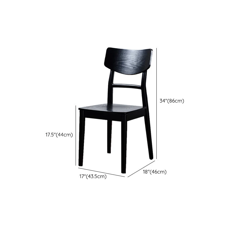 Sedia da pranzo moderna legno massello con sedia laterale nera per soggiorno Clearhalo