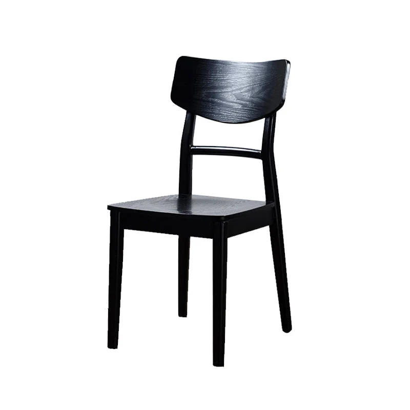 Sedia da pranzo moderna legno massello con sedia laterale nera per soggiorno Clearhalo