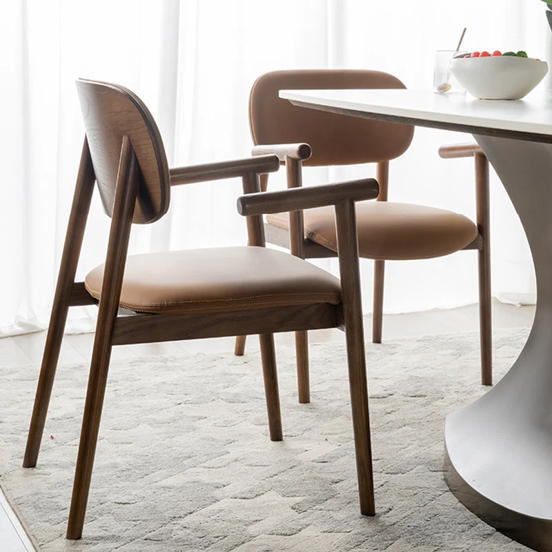 Sedia da pranzo moderna legno massello con poltrona imbottita per interni Clearhalo