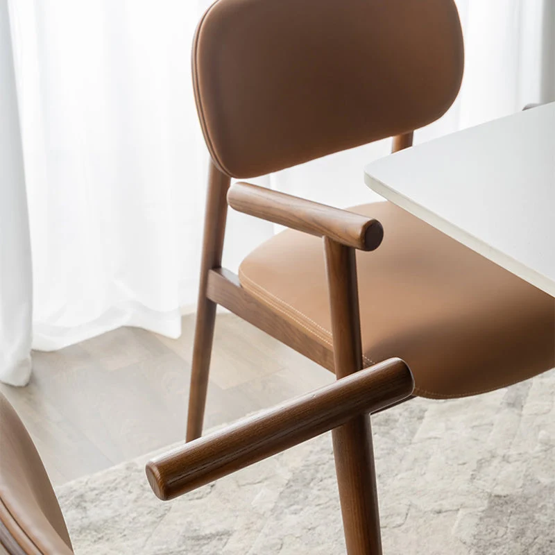 Sedia da pranzo moderna legno massello con poltrona imbottita per interni Clearhalo