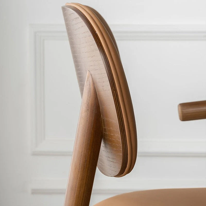 Sedia da pranzo moderna legno massello con poltrona imbottita per interni Clearhalo