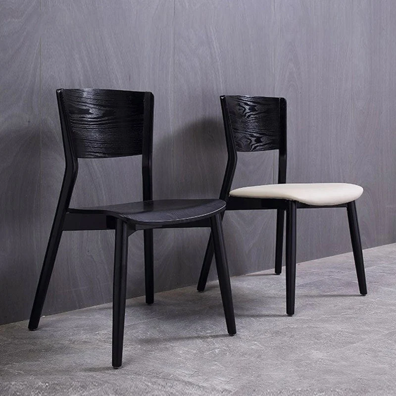 Sedia da pranzo moderna legno massello con schienale aperto per la casa Clearhalo