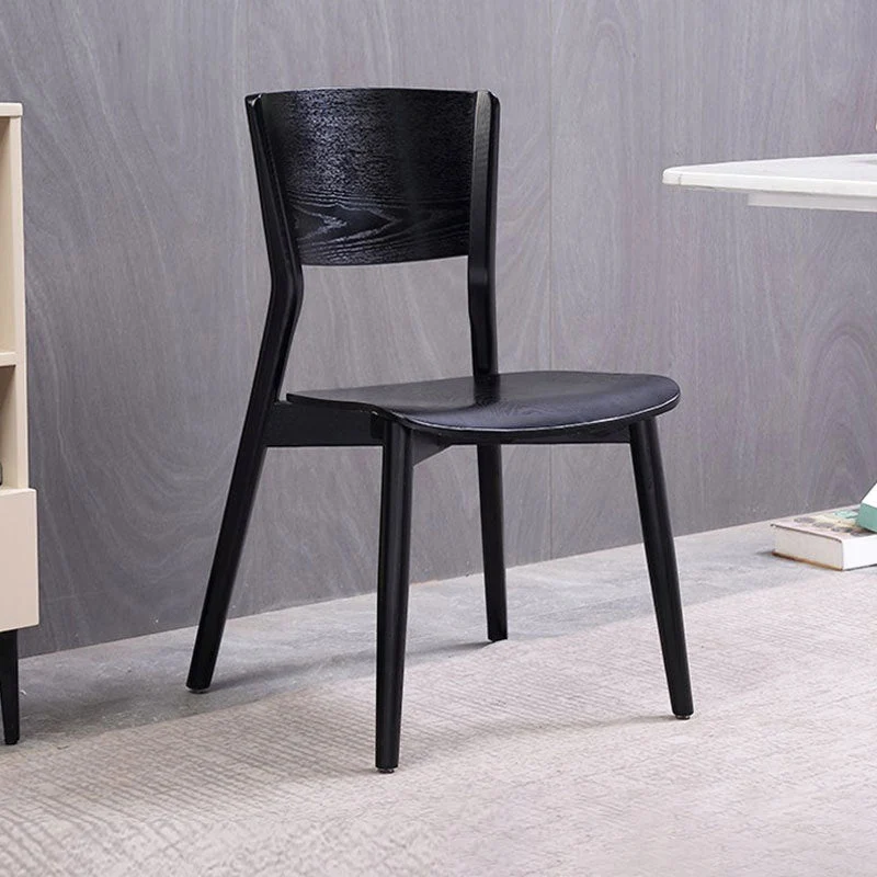 Sedia da pranzo moderna legno massello con schienale aperto per la casa Clearhalo