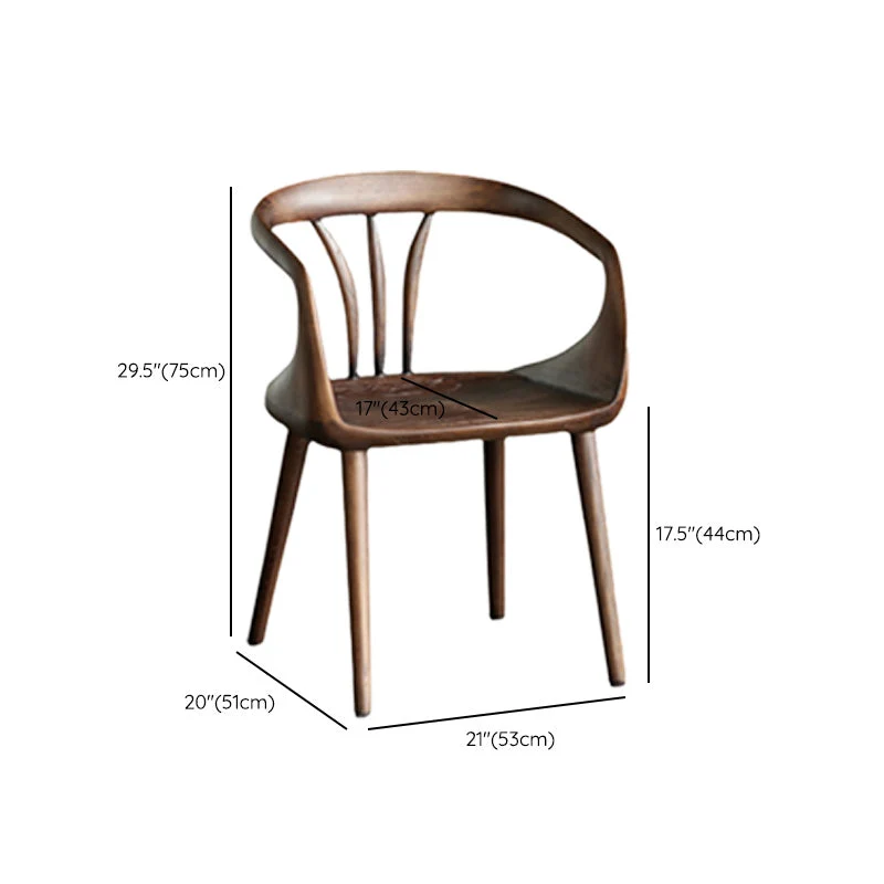 Sedia da pranzo moderna legno massello con poltrona per la casa noce Clearhalo