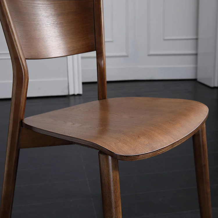 Sedia da pranzo moderna legno Sedia da pranzo laterale senza braccioli con schienale aperto Clearhalo