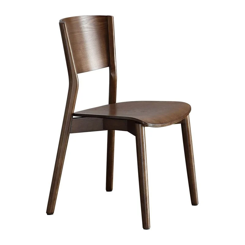 Sedia da pranzo moderna legno Sedia da pranzo laterale senza braccioli con schienale aperto Clearhalo