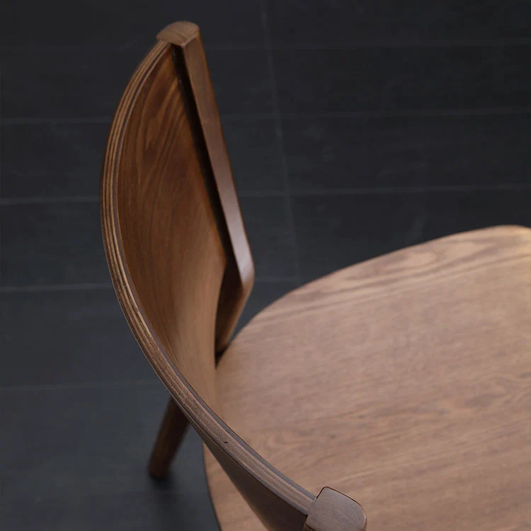 Sedia da pranzo moderna legno Sedia da pranzo laterale senza braccioli con schienale aperto Clearhalo