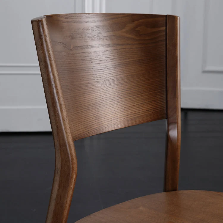 Sedia da pranzo moderna legno Sedia da pranzo laterale senza braccioli con schienale aperto Clearhalo