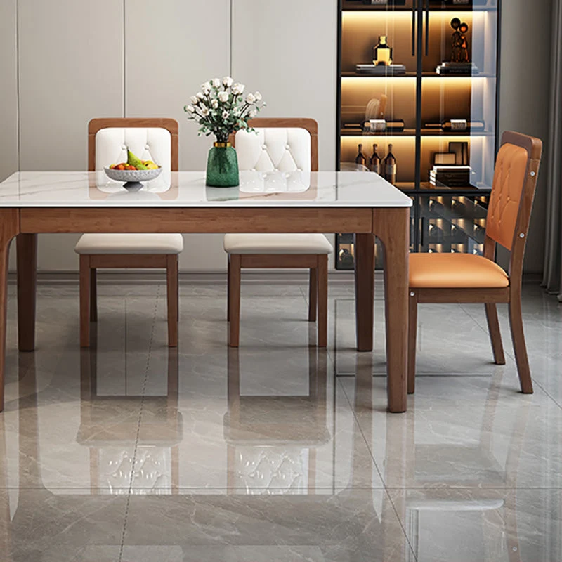 Sedia da pranzo moderna legno senza braccioli Sedia da pranzo laterale con schienale aperto Clearhalo