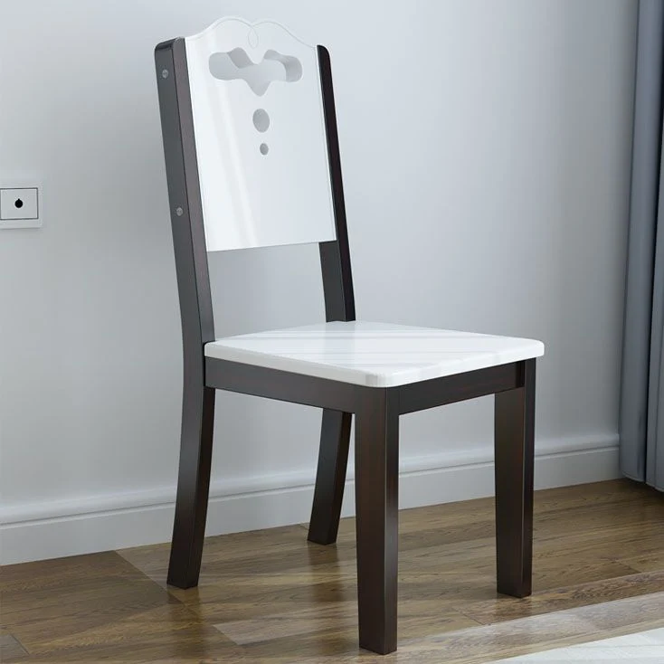 Sedia da pranzo moderna legno senza braccioli Sedia laterale da pranzo con schienale aperto per uso domestico Clearhalo