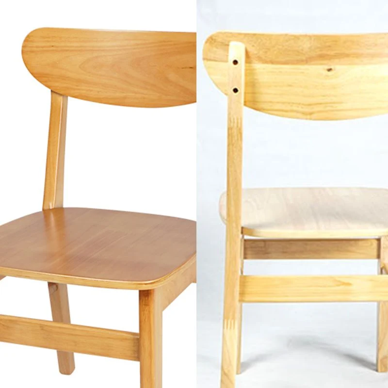 Sedia da pranzo moderna legno senza braccioli, con schienale aperto, per uso domestico (set di 2) Clearhalo
