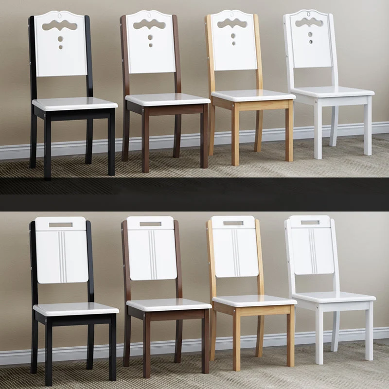 Sedia da pranzo moderna legno senza braccioli Sedia laterale con schienale aperto per uso domestico Clearhalo