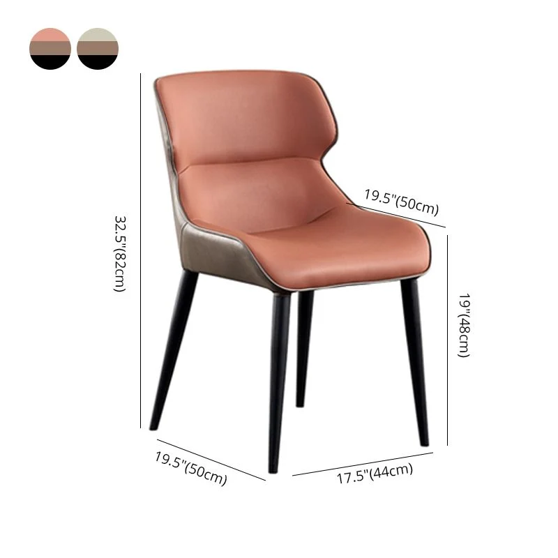 Sedia da pranzo moderna metallo con accenti Sedia Parsons imbottita con gambe nere Clearhalo