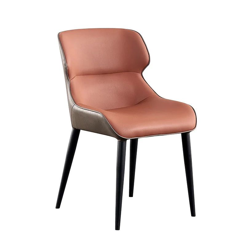 Sedia da pranzo moderna metallo con accenti Sedia Parsons imbottita con gambe nere Clearhalo