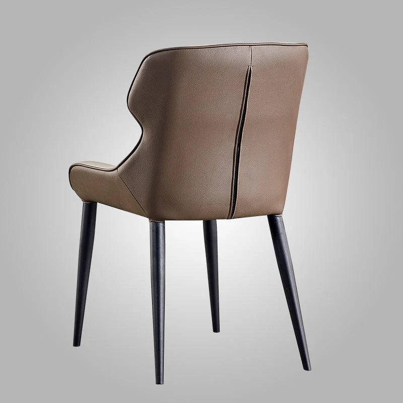 Sedia da pranzo moderna metallo con accenti Sedia Parsons imbottita con gambe nere Clearhalo