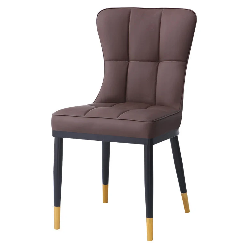 Sedia da pranzo moderna metallo con cuscino colorato Parsons Chairs per la casa Clearhalo