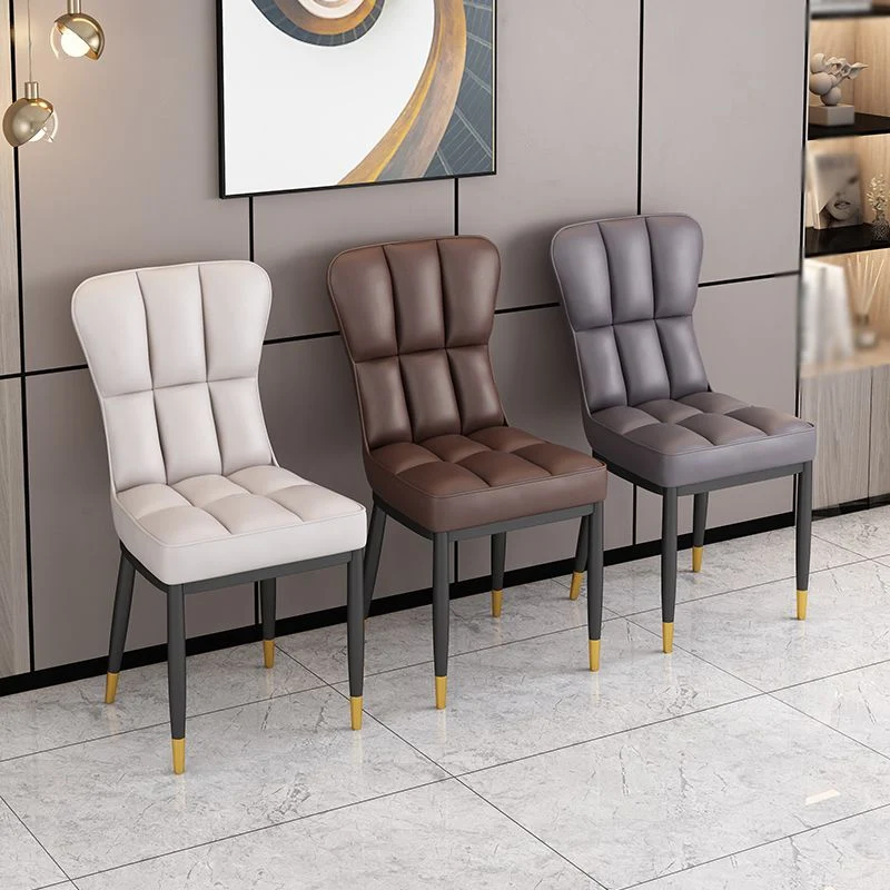 Sedia da pranzo moderna metallo con cuscino colorato Parsons Chairs per la casa Clearhalo