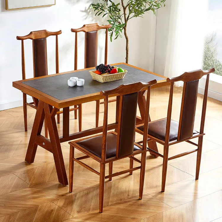 Sedia da pranzo moderna metallo con schienale alto pelle per uso ristorante Clearhalo