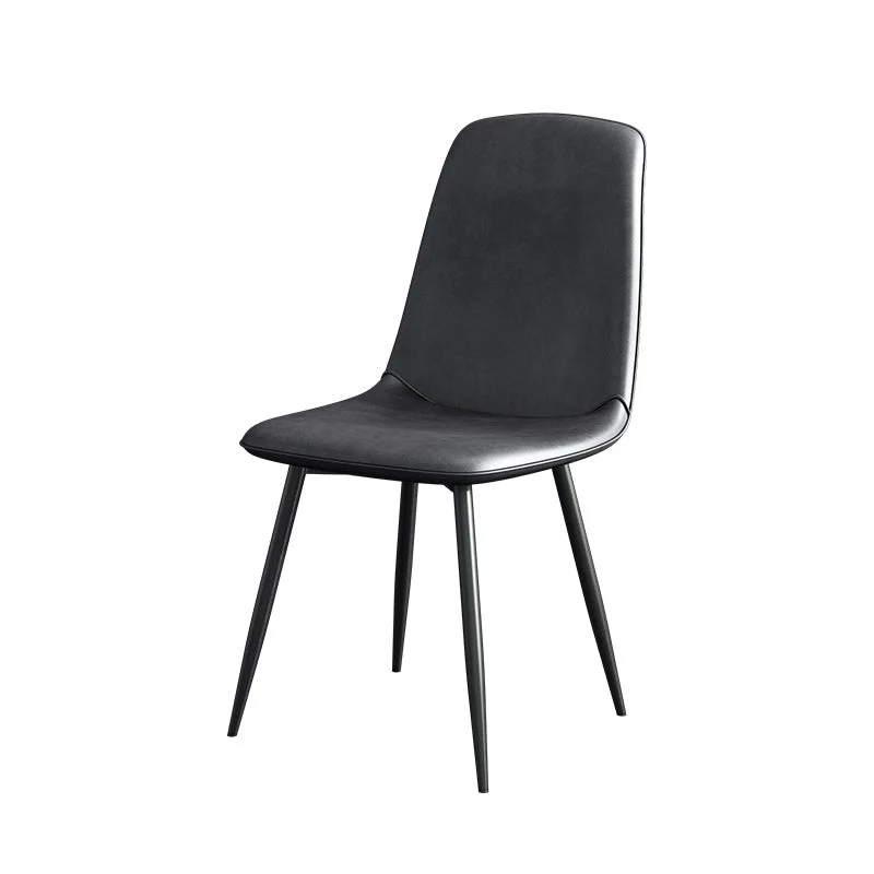 Sedia da pranzo moderna metallo per sala da pranzo, sedia singola con schienale solido e senza braccioli Clearhalo