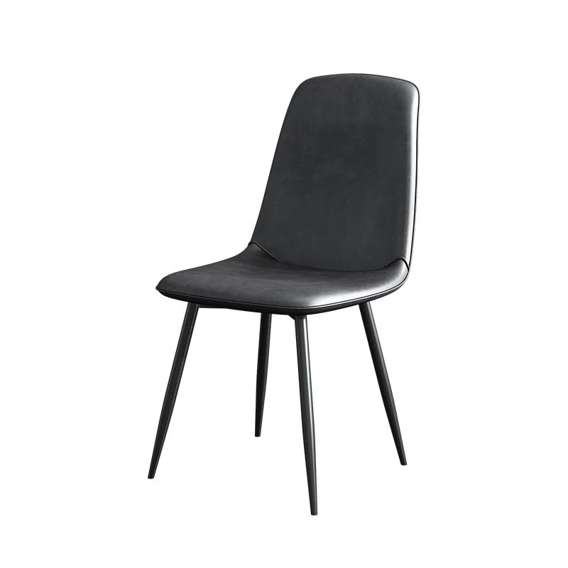Sedia da pranzo moderna metallo per sala da pranzo, sedia singola con schienale solido e senza braccioli Clearhalo