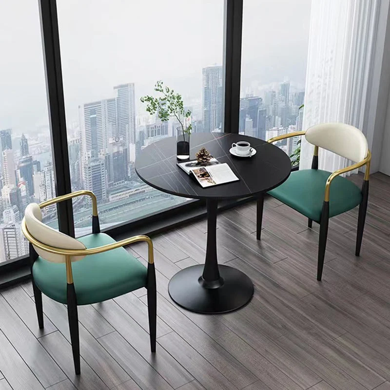 Sedia da pranzo moderna metallo Poltrona da sala da pranzo con gambe nere Clearhalo