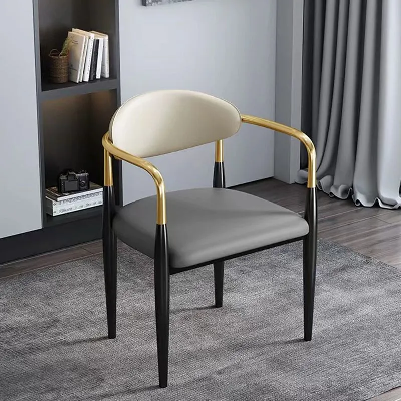 Sedia da pranzo moderna metallo Poltrona da sala da pranzo con gambe nere Clearhalo