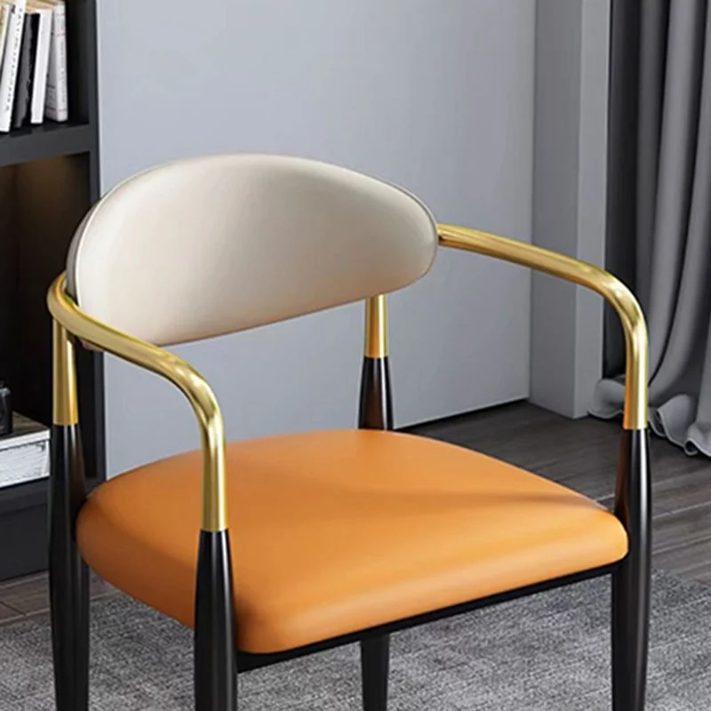 Sedia da pranzo moderna metallo Poltrona da sala da pranzo con gambe nere Clearhalo