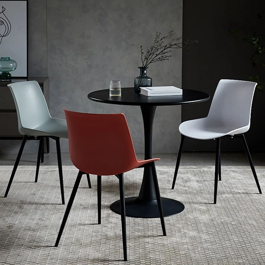 Sedia da pranzo moderna metallo Sedia da pranzo con schienale solido per uso domestico Clearhalo
