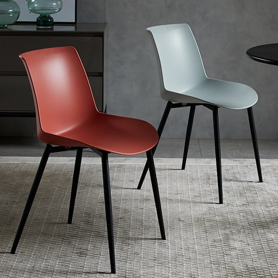 Sedia da pranzo moderna metallo Sedia da pranzo con schienale solido per uso domestico Clearhalo
