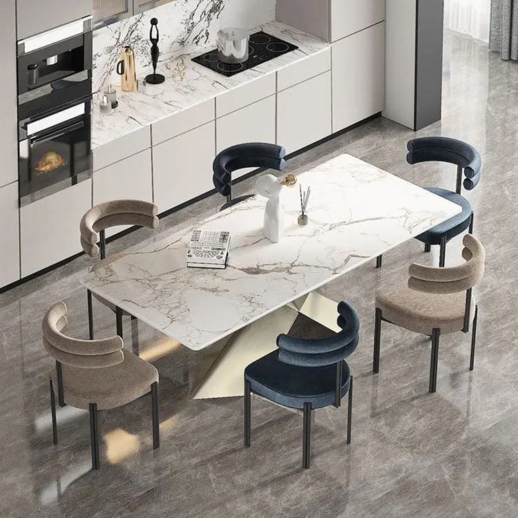 Sedia da pranzo moderna metallo senza braccioli Sedia laterale da pranzo velluto per uso ristorante Clearhalo