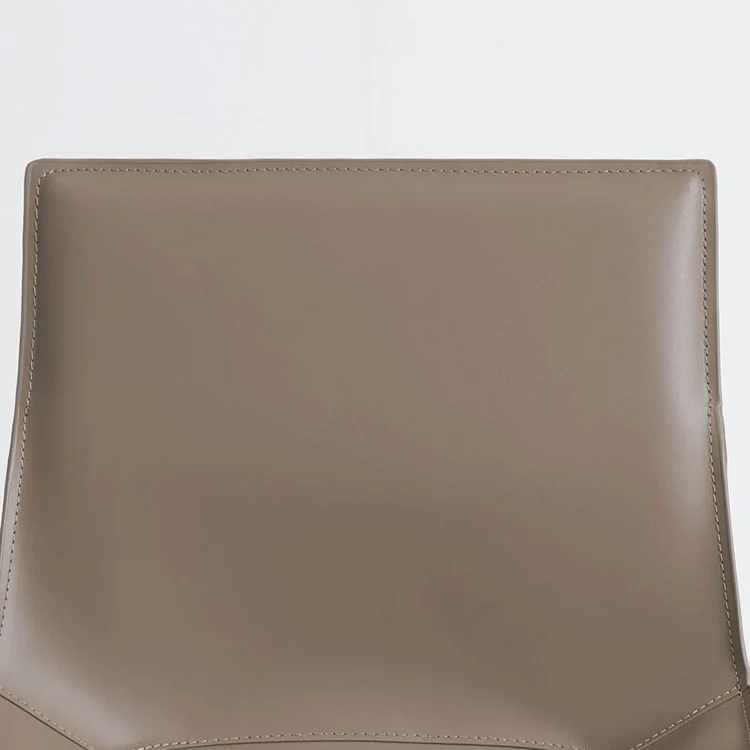 Sedia da pranzo moderna metallo senza braccioli Sedia laterale da pranzo pelle per uso domestico Clearhalo