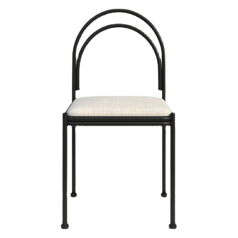 Sedia da pranzo moderna metallo senza braccioli Sedia laterale da pranzo con schienale aperto per cucina Clearhalo
