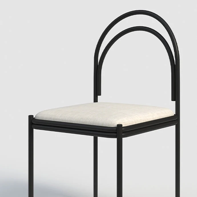 Sedia da pranzo moderna metallo senza braccioli Sedia laterale da pranzo con schienale aperto per cucina Clearhalo