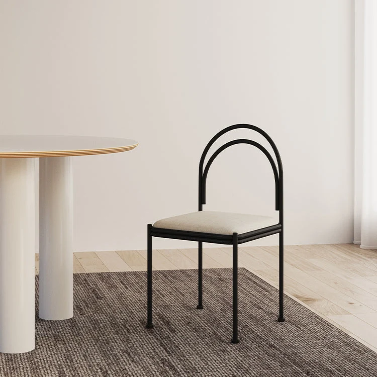 Sedia da pranzo moderna metallo senza braccioli Sedia laterale da pranzo con schienale aperto per cucina Clearhalo