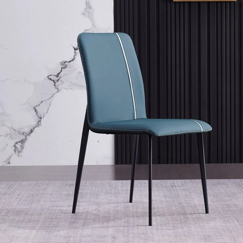 Sedia da pranzo moderna metallo senza braccioli Parsons Chair per uso ristorante (set di 2) Clearhalo