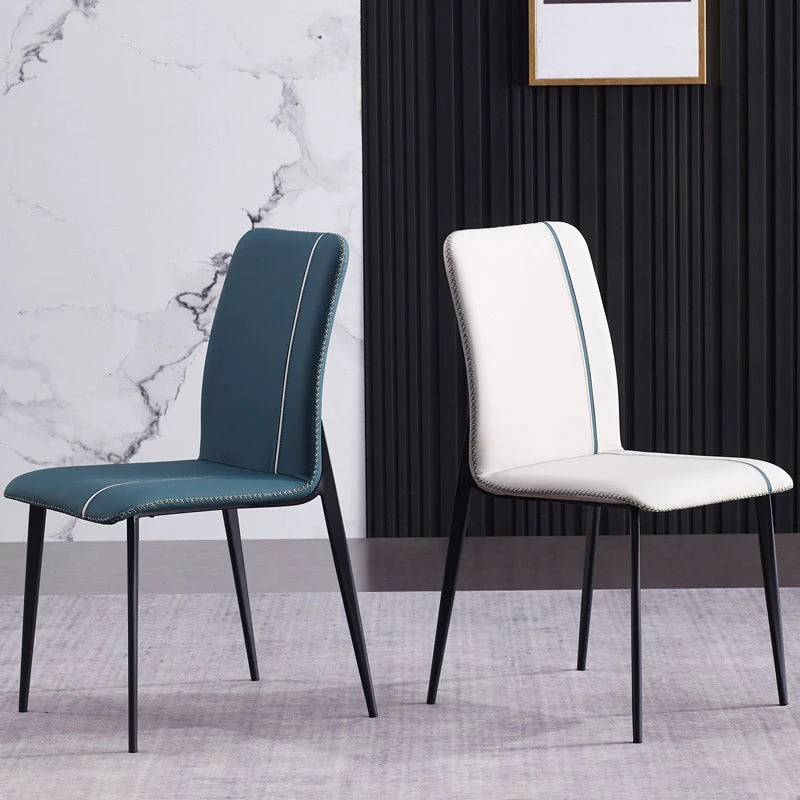 Sedia da pranzo moderna metallo senza braccioli Parsons Chair per uso ristorante (set di 2) Clearhalo