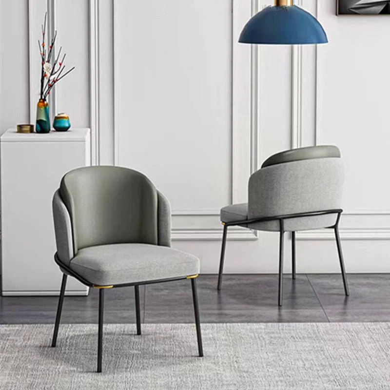 Sedia da pranzo moderna metallo senza braccioli imbottita per uso domestico Clearhalo