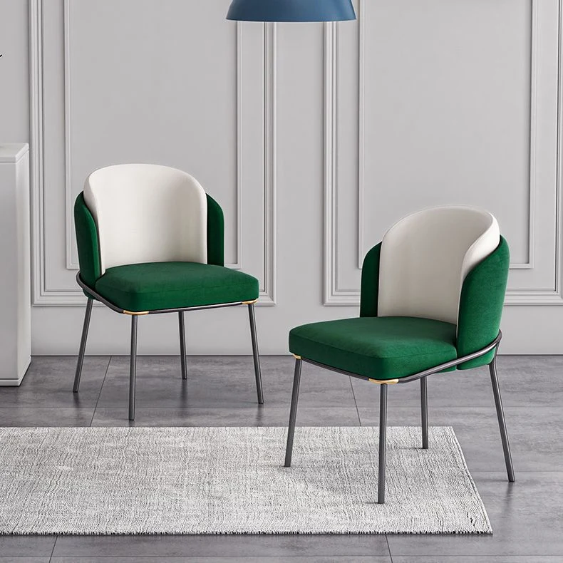 Sedia da pranzo moderna metallo senza braccioli imbottita per uso domestico Clearhalo