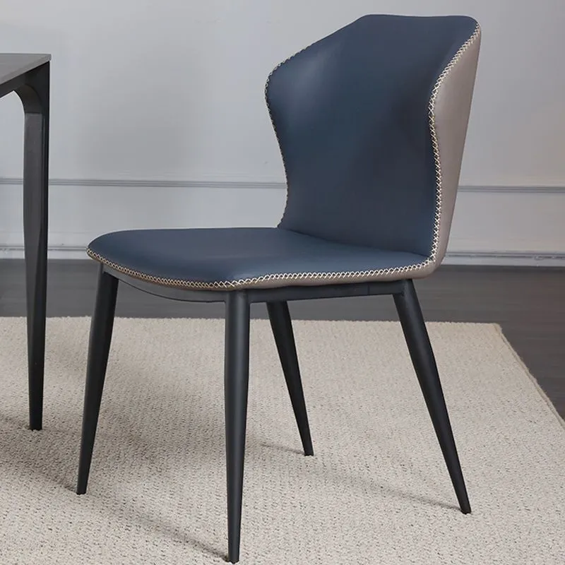 Sedia da pranzo moderna metallo senza braccioli Wingback Parsons Chair per uso domestico Clearhalo