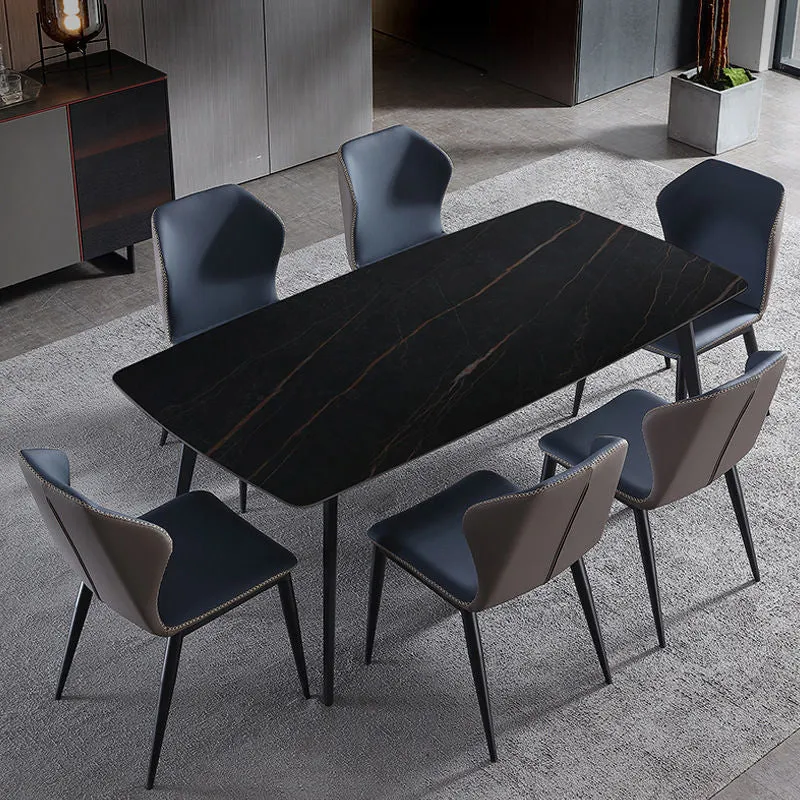 Sedia da pranzo moderna metallo senza braccioli Wingback Parsons Chair per uso domestico Clearhalo
