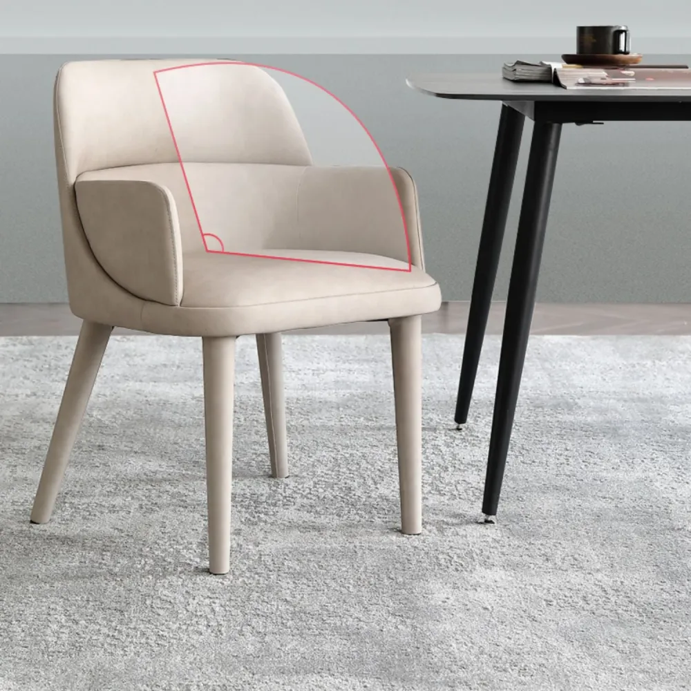 Sedia da pranzo moderna pelle 32"H Sedia Parsons con gambe metallo per ristorante Clearhalo
