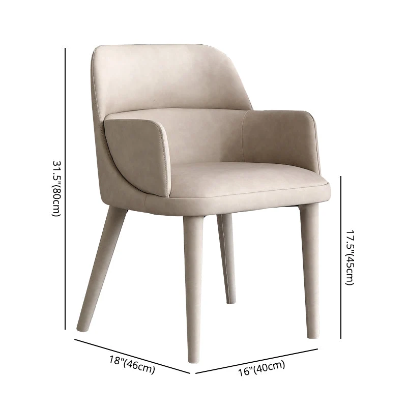 Sedia da pranzo moderna pelle 32"H Sedia Parsons con gambe metallo per ristorante Clearhalo