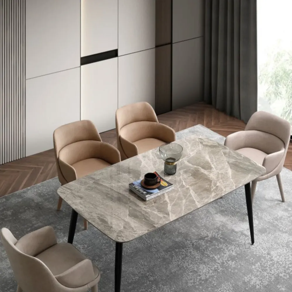 Sedia da pranzo moderna pelle 32"H Sedia Parsons con gambe metallo per ristorante Clearhalo